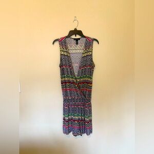 INC Patterned Sleeveless Short Jumpsuit